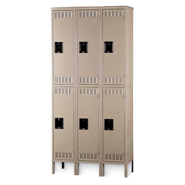 Wardrobe Locker, 36 in W, 18 in D, 78 in H, (2) Tier, (3) Wide, Gray