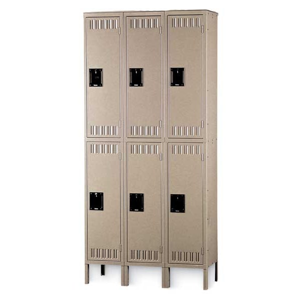 Wardrobe Locker, 36 in W, 18 in D, 78 in H, (2) Tier, (3) Wide, Sand