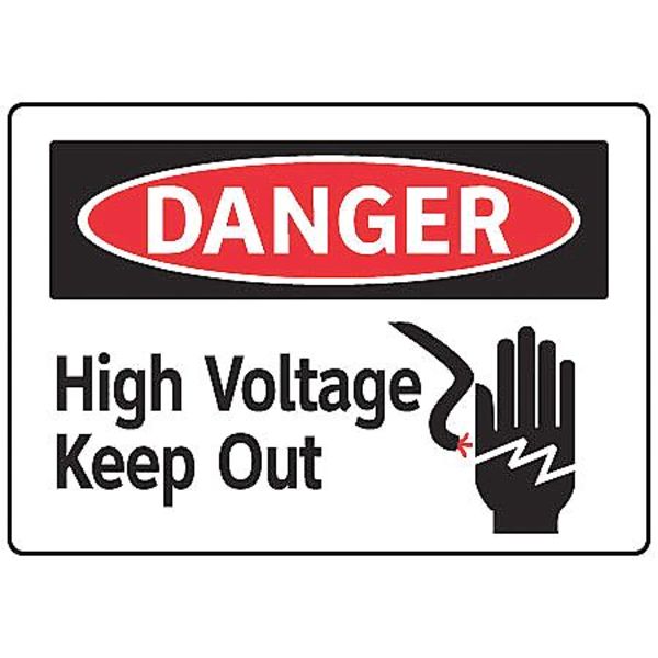 Danger Sign, 7 in Height, 10 in Width, Vinyl, English