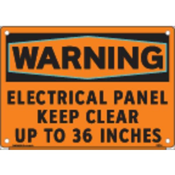 Warning Sign, 7 x 10In, BK/ORN, ENG, Text, S214FF