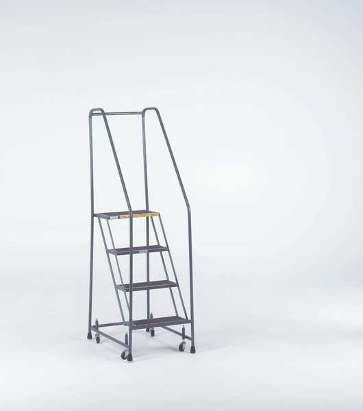 68 in H Steel Rolling Ladder, 4 Steps