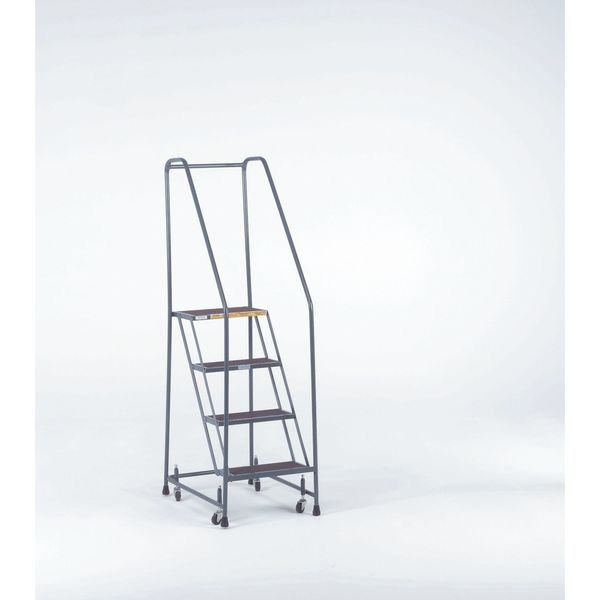 68 in H Steel Rolling Ladder, 4 Steps