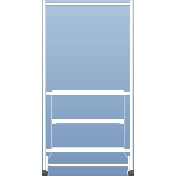 58 1/2 in H Aluminum Rolling Ladder, 3 Steps