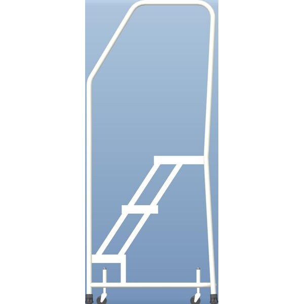 58 1/2 in H Aluminum Rolling Ladder, 3 Steps