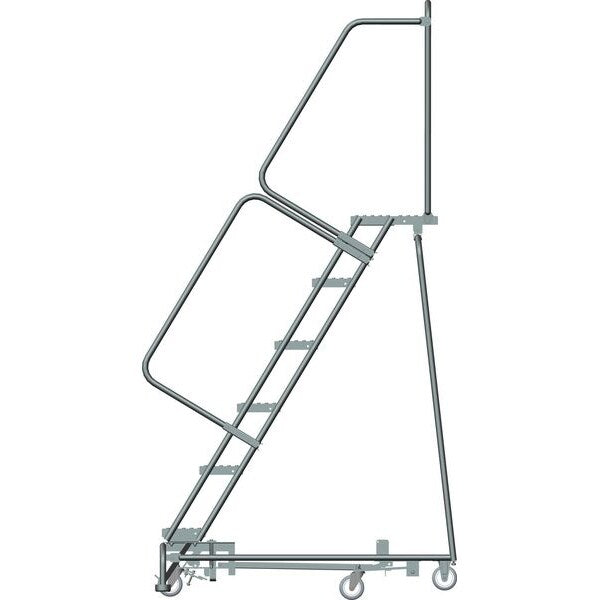 93 in H Steel Rolling Ladder, 6 Steps