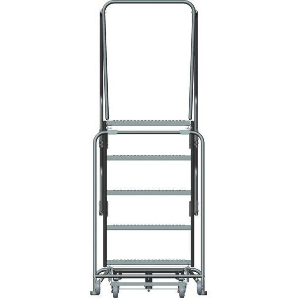 83 in H Steel Rolling Ladder, 5 Steps