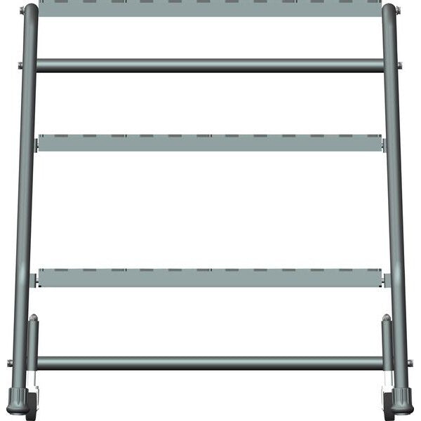 28 1/2 in H Steel Rolling Ladder, 3 Steps