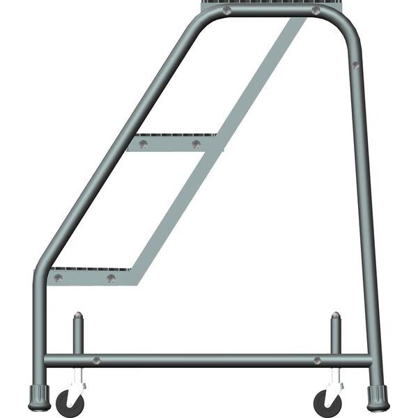 28 1/2 in H Steel Rolling Ladder, 3 Steps