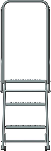 58 1/2 in H Steel Rolling Ladder, 3 Steps