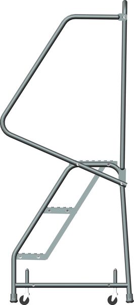 58 1/2 in H Steel Rolling Ladder, 3 Steps