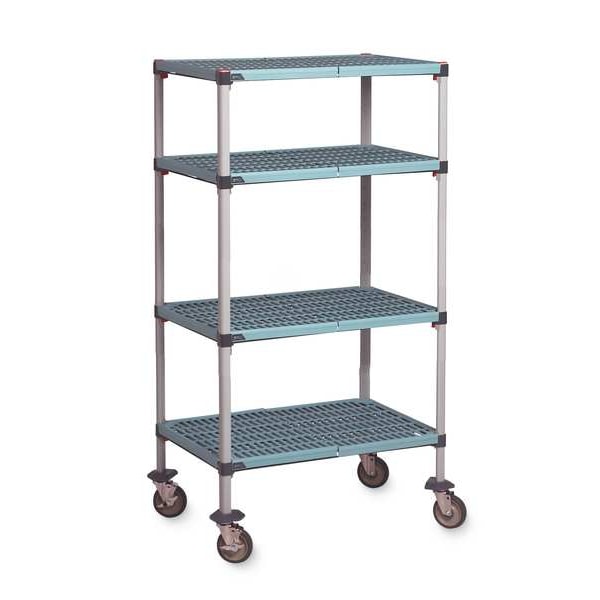 Polymer/Steel Utility Cart, 4 Shelves, 900 lb