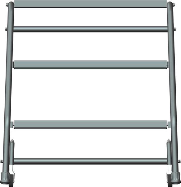 28 1/2 in H Steel Rolling Ladder, 3 Steps