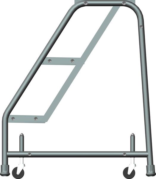 28 1/2 in H Steel Rolling Ladder, 3 Steps