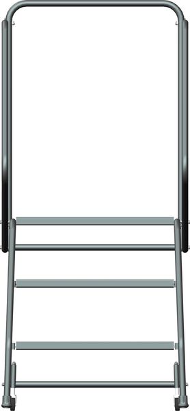 58 1/2 in H Steel Rolling Ladder, 3 Steps