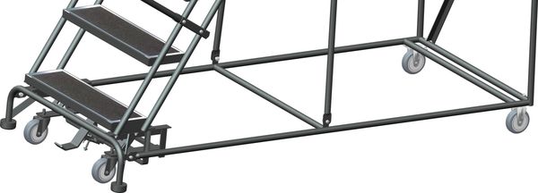 143 in H Steel Rolling Ladder, 11 Steps