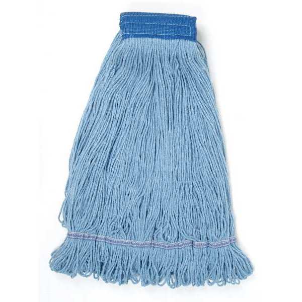 5 in String Wet Mop, 34 oz Dry Wt, Quick Change Connection, Looped-End, Blue, PET, 1200XL/BLUE