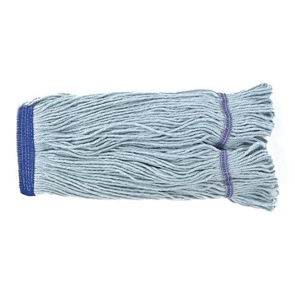5 in String Wet Mop, 22 oz Dry Wt, Quick Change Connection, Looped-End, Blue, PET