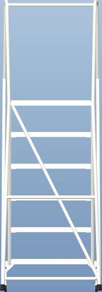 87 in H Aluminum Rolling Ladder, 6 Steps