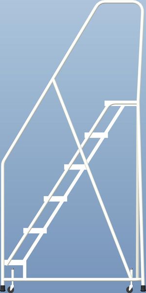 87 in H Aluminum Rolling Ladder, 6 Steps