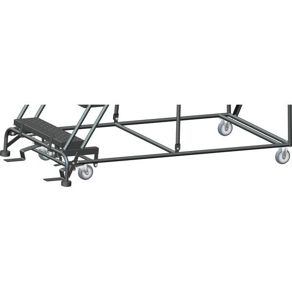 113 in H Steel Rolling Ladder, 8 Steps