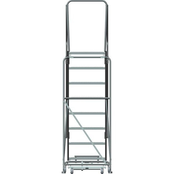 113 in H Steel Rolling Ladder, 8 Steps