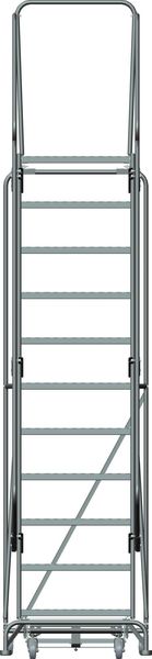 143 in H Steel Rolling Ladder, 11 Steps