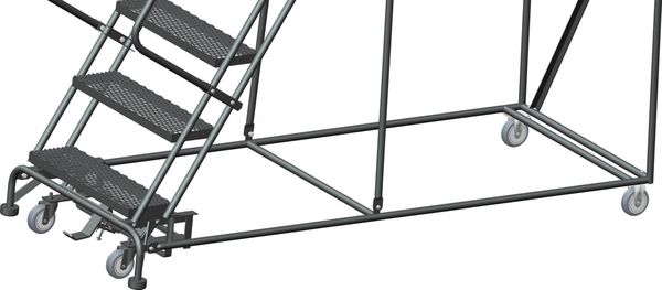 153 in H Steel Rolling Ladder, 12 Steps
