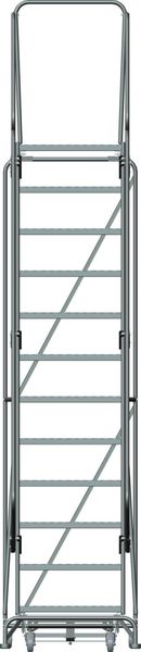 153 in H Steel Rolling Ladder, 12 Steps
