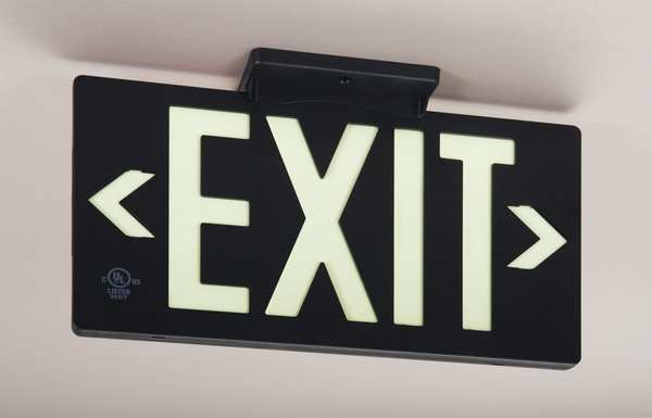 Exit Sign, 8 3/4 in x 15 3/8 in, Plastic