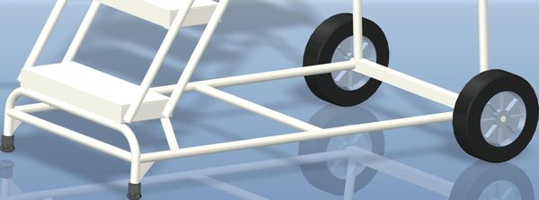 93 in H Aluminum Wheelbarrow Ladder, 6 Steps