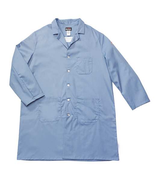 Flame Resistant Lab Coat, Light Blue, Cotton, S