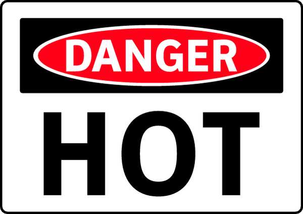 Danger Sign, 7 in Height, 10 in Width, Aluminum, English