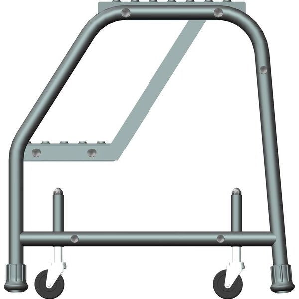 19 in H Steel Rolling Ladder, 2 Steps