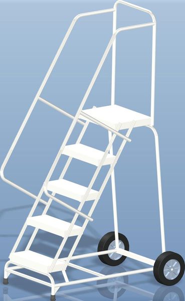 83 in H Aluminum Wheelbarrow Ladder, 5 Steps