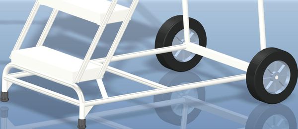 83 in H Aluminum Wheelbarrow Ladder, 5 Steps