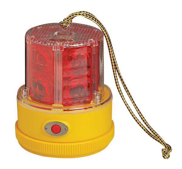 Low Profile Warning Light, LED, Red, 120VAC