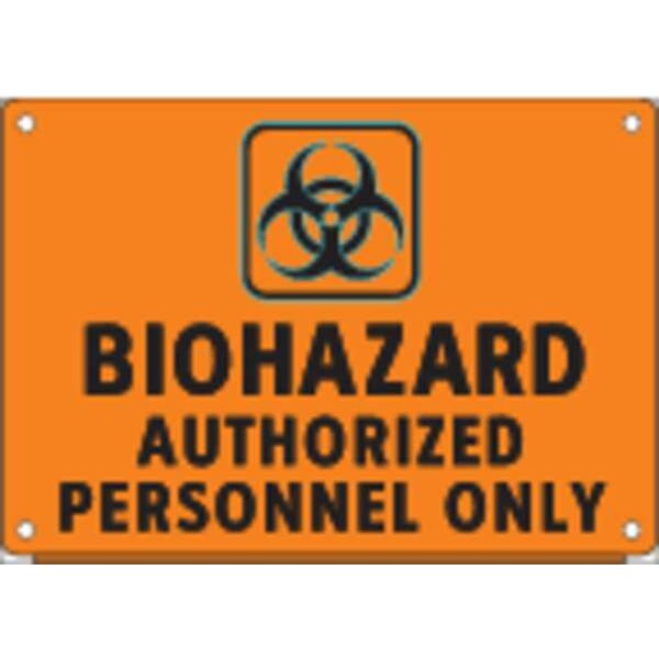 Biohazard Sign, 7 in Height, 10 in Width, Aluminum