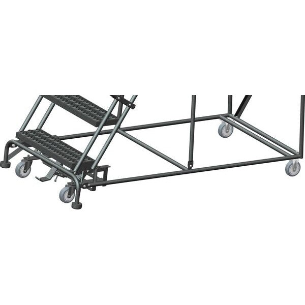 123 in H Steel Rolling Ladder, 9 Steps