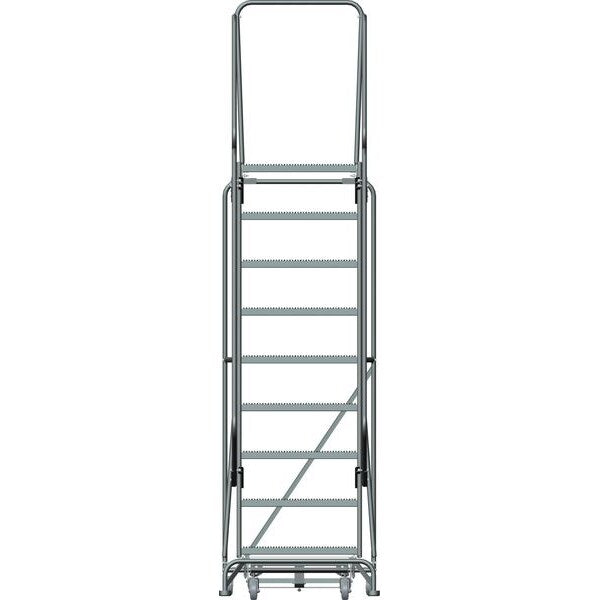 123 in H Steel Rolling Ladder, 9 Steps
