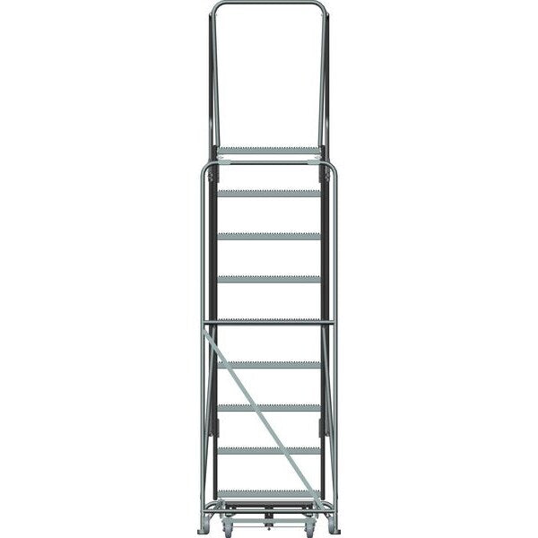 123 in H Steel Rolling Ladder, 9 Steps