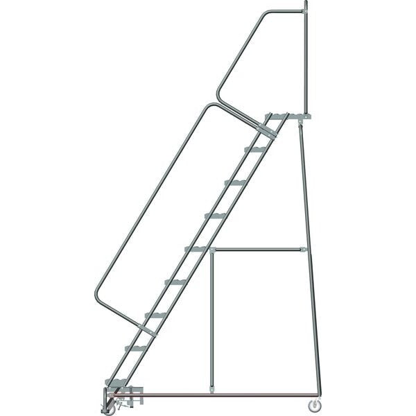 123 in H Steel Rolling Ladder, 9 Steps