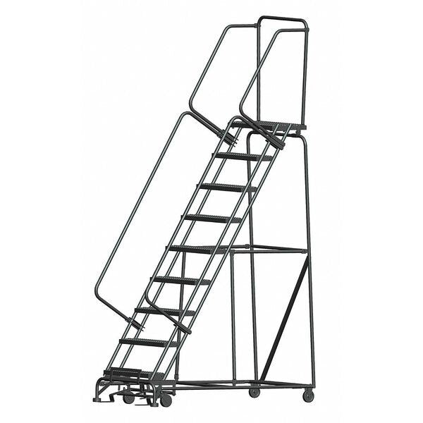 123 in H Steel Rolling Ladder, 9 Steps