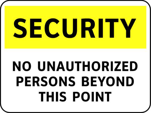 Security Sign, 7 in Height, 10 in Width, Vinyl, English