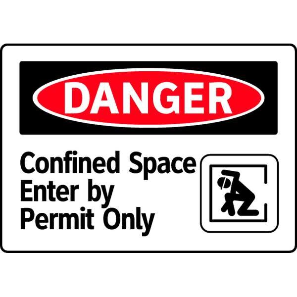 Danger Sign, 7 in Height, 10 in Width, Vinyl, English