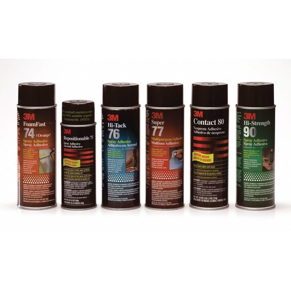 Spray Adhesive, Hi-Tack 76 Series, Clear, 18.1 oz, Aerosol Can