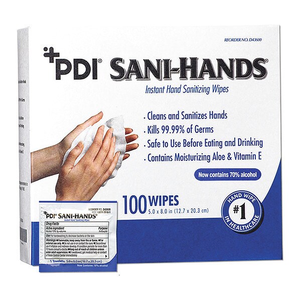 Antimicrobial Hand Sanitizing Wipes, 5 x 8
