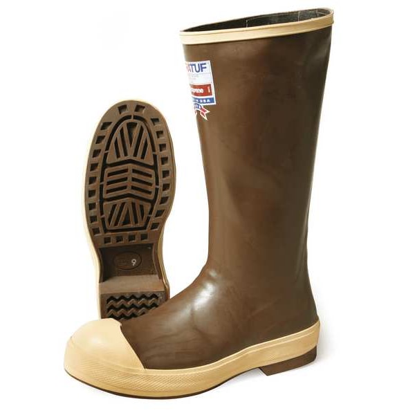 Size 14 Men's Steel Rubber Boot, Tan