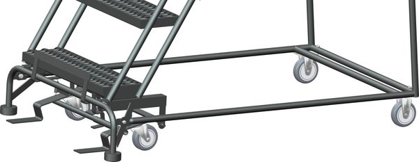 103 in H Steel Rolling Ladder, 7 Steps