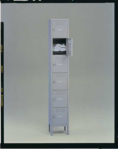 Box Locker, 12 in W, 15 in D, 78 in H, (1) Wide, (6) Openings, Sand