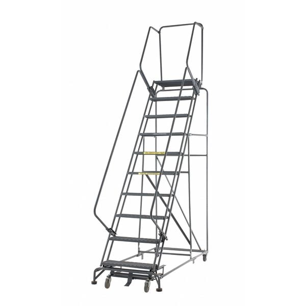 113 in H Steel Rolling Ladder, 8 Steps